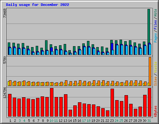 Daily usage for December 2022